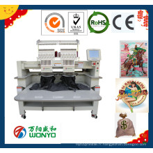 2 machines de broderie à la tête de Juki travaillent pour le T-shirt à capuchon Broderie plate faite en Chine Qualité supérieure